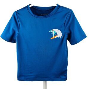 Toddler Boys Short Sleeve Blue Surfer Shark Rash Guard Swim Shirt Cat & Jack  4T